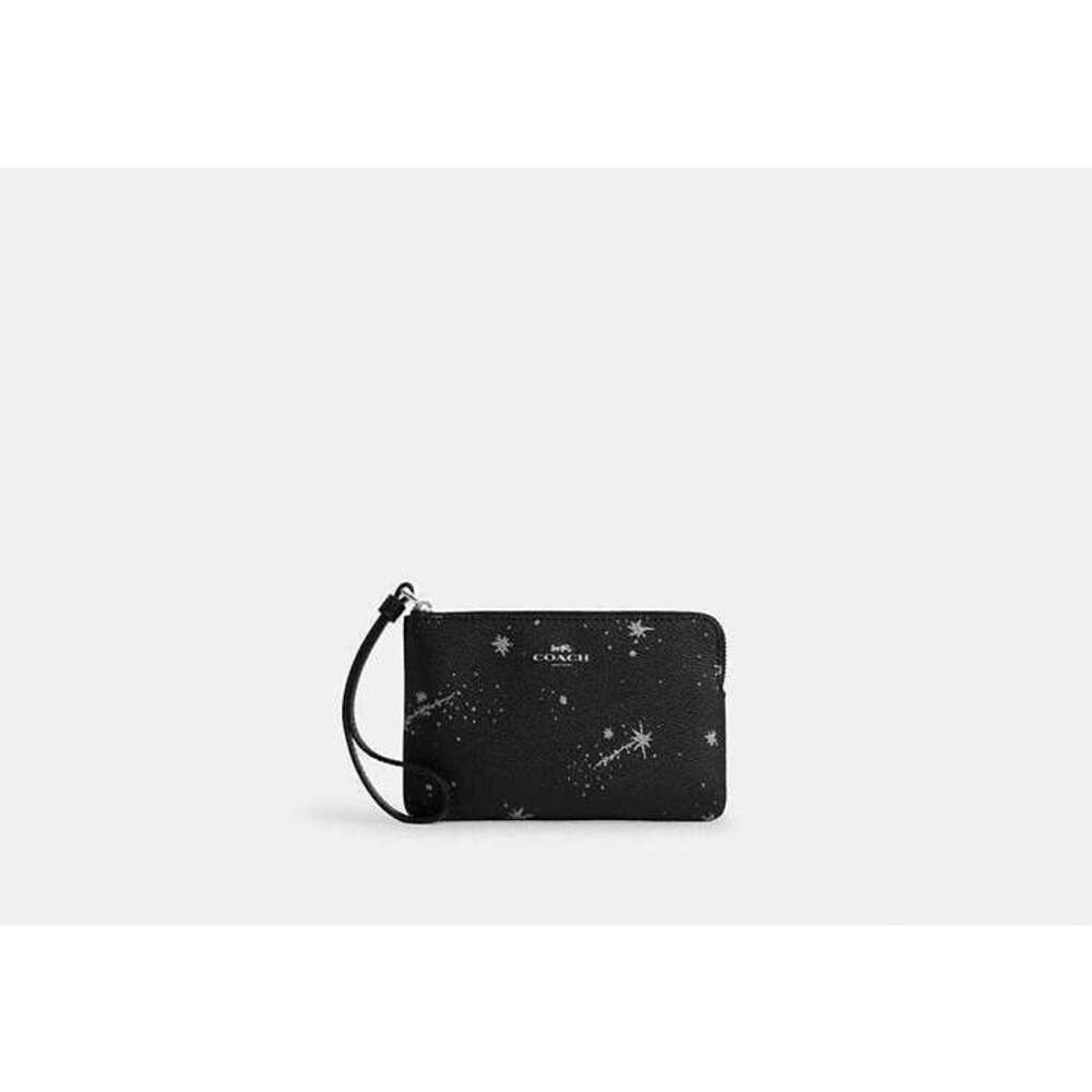COACH Corner Zip Wristlet With Star Print NWT